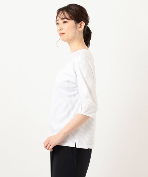 J.PRESS Ladies(J.プレス レディス)の「コットンリブスムース Tシャツ(Tシャツ/カットソー・レディース・ホワイト系/ブラック系/ライトグレー系/ダークブラウン系/ブルー系・SMALL)」の14枚目の写真