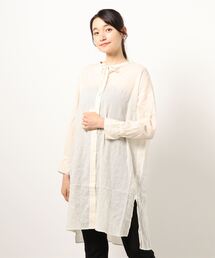 Samansa Mos2 blue | ビッグシアーシャツ(シャツ/ブラウス)