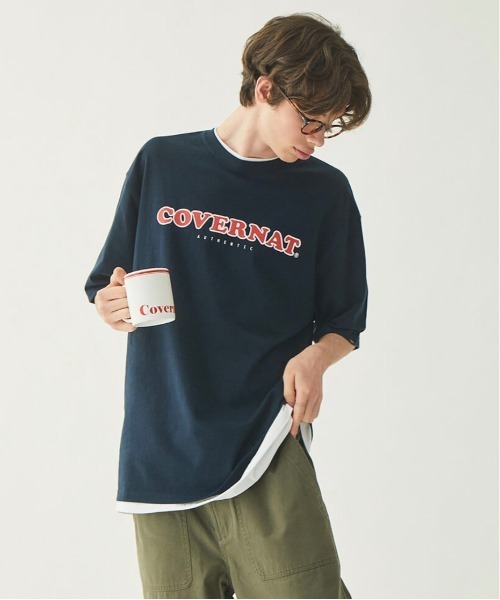COVERNAT（カバーナット）の「【COVERNAT】COOPER LOGO S/S TEE / カバーナット クーパー ロゴ Tシャツ（Tシャツ/カットソー・メンズ・ホワイト/ミント/ネイビー・SMALL/X-LARGE/LARGE/MEDIUM）」の5枚目の写真