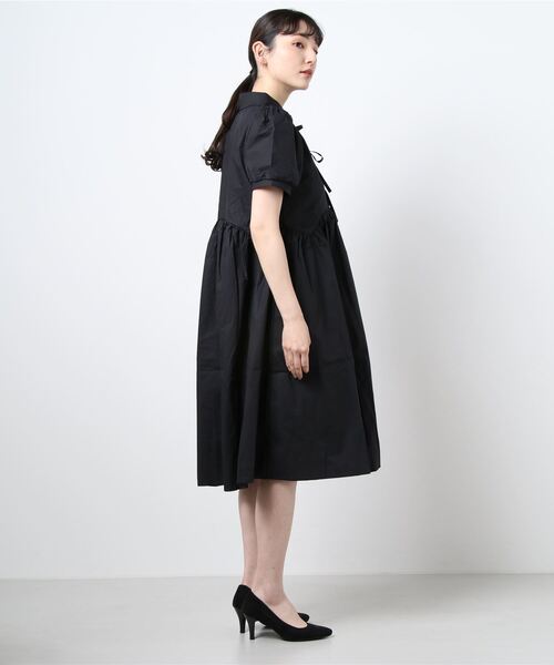 Twinkle;pm（トゥインクルピーエム）の「前リボン半袖シャツワンピース（ワンピース・レディース・ホワイト/ブルー/ブラック・FREE）」の16枚目の写真