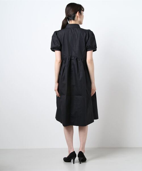 Twinkle;pm（トゥインクルピーエム）の「前リボン半袖シャツワンピース（ワンピース・レディース・ホワイト/ブルー/ブラック・FREE）」の5枚目の写真