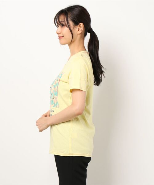 VIBGYOR Women（ヴィブジョー　ウィメン）の「AC　ﾄﾛﾋﾟｶﾙﾛｺﾞT(AB)（Tシャツ/カットソー・レディース・ホワイト/ネイビー/グレー/イエロー・MEDIUM/LARGE）」の5枚目の写真