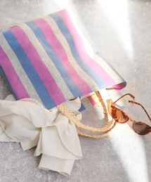 Simplicite | マルチストライプペーパーバッグ(トートバッグ)