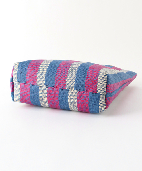 Simplicite（サンプリシテ）の「マルチストライプペーパーバッグ（トートバッグ・レディース・グリーン/ブルー系その他・FREE）」の7枚目の写真