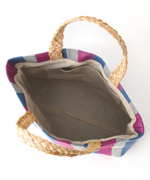 Simplicite（サンプリシテ）の「マルチストライプペーパーバッグ（トートバッグ・レディース・グリーン/ブルー系その他・FREE）」の8枚目の写真