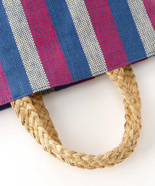 Simplicite（サンプリシテ）の「マルチストライプペーパーバッグ（トートバッグ・レディース・グリーン/ブルー系その他・FREE）」の10枚目の写真