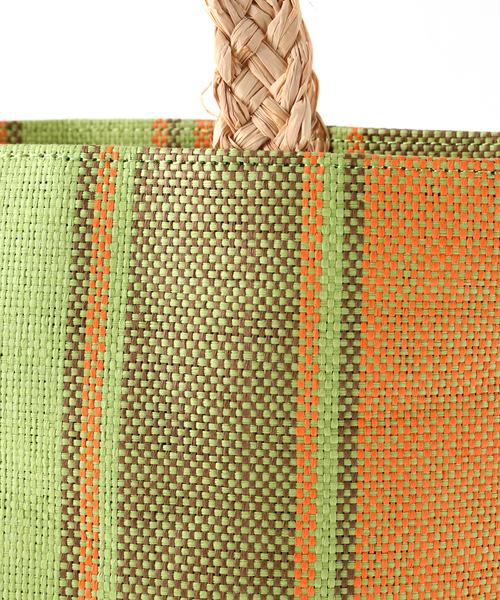 Simplicite（サンプリシテ）の「マルチストライプペーパーバッグ（トートバッグ・レディース・グリーン/ブルー系その他・FREE）」の13枚目の写真