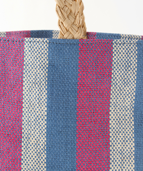 Simplicite（サンプリシテ）の「マルチストライプペーパーバッグ（トートバッグ・レディース・グリーン/ブルー系その他・FREE）」の12枚目の写真