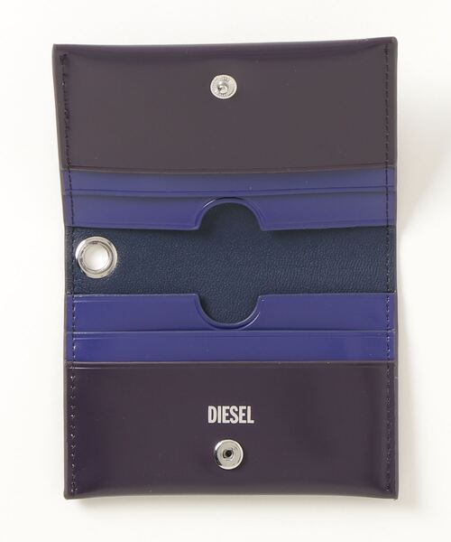 ディーゼル diesel カードケース　チェーン　パープル DIESEL（ディーゼル）の「レディース シャイニーレザー カード