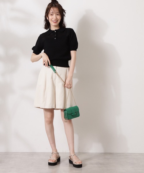 N.（N. Natural Beauty Basic）（エヌエヌナチュラルビューティーベーシック）の「◆メッシュポロニット（ニット/セーター・レディース・ブラック/モカ/ブルー・MEDIUM）」の11枚目の写真