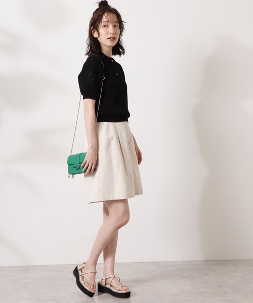 N.（N. Natural Beauty Basic）（エヌエヌナチュラルビューティーベーシック）の「◆メッシュポロニット（ニット/セーター・レディース・ブラック/モカ/ブルー・MEDIUM）」の6枚目の写真