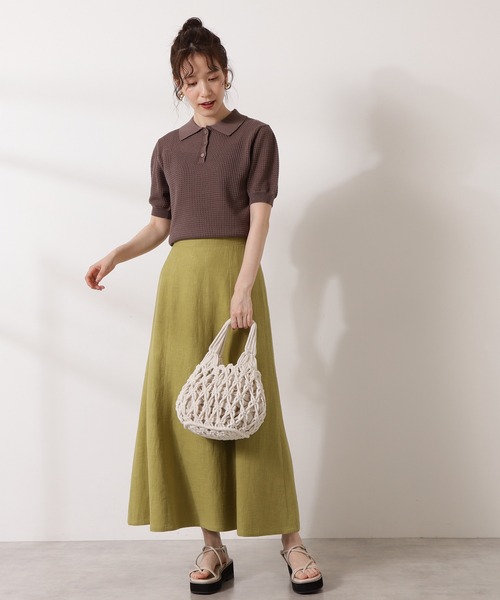 N.（N. Natural Beauty Basic）（エヌエヌナチュラルビューティーベーシック）の「◆メッシュポロニット（ニット/セーター・レディース・ブラック/モカ/ブルー・MEDIUM）」の9枚目の写真