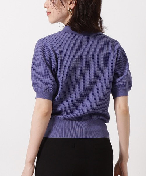 N.（N. Natural Beauty Basic）（エヌエヌナチュラルビューティーベーシック）の「◆メッシュポロニット（ニット/セーター・レディース・ブラック/モカ/ブルー・MEDIUM）」の8枚目の写真