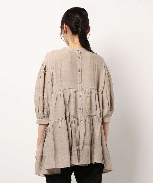 JUGLANS(ユグランス)の「☆ スラブガーゼ 2wayティアードBL(シャツ/ブラウス・レディース・オフホワイト/グレー/チャコール・FREE)」の5枚目の写真