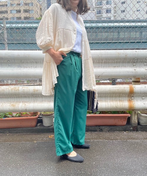 JUGLANS(ユグランス)の「☆ スラブガーゼ 2wayティアードBL(シャツ/ブラウス・レディース・オフホワイト/グレー/チャコール・FREE)」の7枚目の写真