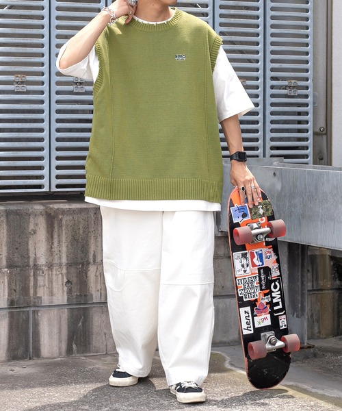 Perushu(ペルーシュ)の「ダメージサマーニットベスト(ベスト・メンズ・イエロー/グリーン/ダークブルー・MEDIUM/LARGE)」の11枚目の写真