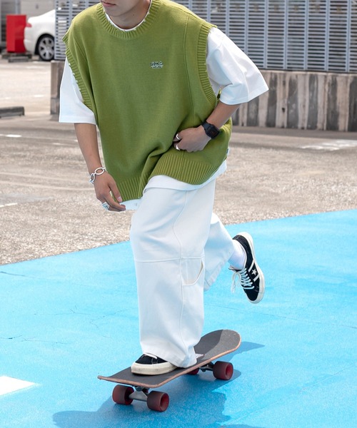 Perushu(ペルーシュ)の「ダメージサマーニットベスト(ベスト・メンズ・イエロー/グリーン/ダークブルー・MEDIUM/LARGE)」の18枚目の写真