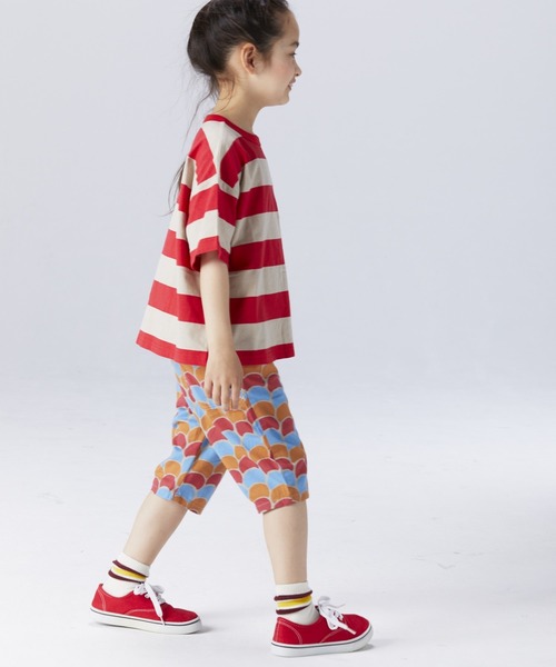 BIG FIELD（ビッグフィールド）の「太ボーダーワイドポケットT（80～150cm）（Tシャツ/カットソー・キッズ・レッド/ラベンダー/ライトピンク・90/100/110/120/80/130/95/140/150）」の10枚目の写真