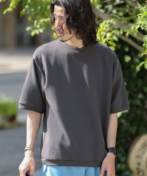 URBAN RESEARCH Sonny Label（アーバンリサーチサニーレーベル）の「シルキータッチダンボールニットTシャツ（Tシャツ/カットソー・メンズ・チャコールグレー/オフホワイト/ブルー/ミント・MEDIUM/LARGE）」の2枚目の写真