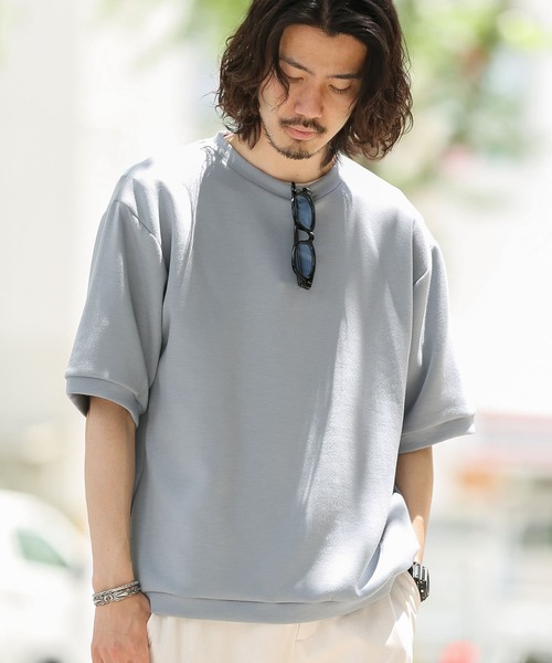 URBAN RESEARCH Sonny Label（アーバンリサーチサニーレーベル）の「シルキータッチダンボールニットTシャツ（Tシャツ/カットソー・メンズ・チャコールグレー/オフホワイト/ブルー/ミント・MEDIUM/LARGE）」の4枚目の写真
