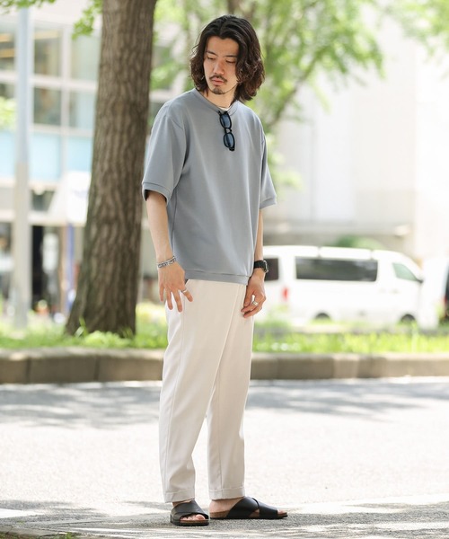 URBAN RESEARCH Sonny Label（アーバンリサーチサニーレーベル）の「シルキータッチダンボールニットTシャツ（Tシャツ/カットソー・メンズ・チャコールグレー/オフホワイト/ブルー/ミント・MEDIUM/LARGE）」の5枚目の写真