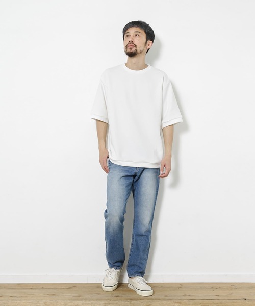 URBAN RESEARCH Sonny Label（アーバンリサーチサニーレーベル）の「シルキータッチダンボールニットTシャツ（Tシャツ/カットソー・メンズ・チャコールグレー/オフホワイト/ブルー/ミント・MEDIUM/LARGE）」の8枚目の写真