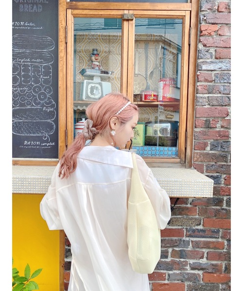 JUMELLE（ジュメロ）の「シアーリボンシャツ（シャツ/ブラウス・レディース・ミント/クリーム・FREE）」の10枚目の写真