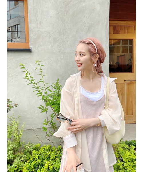 JUMELLE（ジュメロ）の「シアーリボンシャツ（シャツ/ブラウス・レディース・ミント/クリーム・FREE）」の11枚目の写真