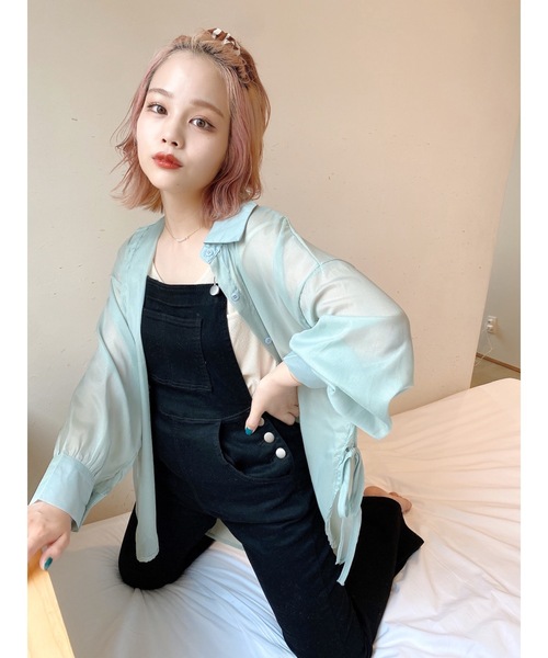 JUMELLE（ジュメロ）の「シアーリボンシャツ（シャツ/ブラウス・レディース・ミント/クリーム・FREE）」の19枚目の写真