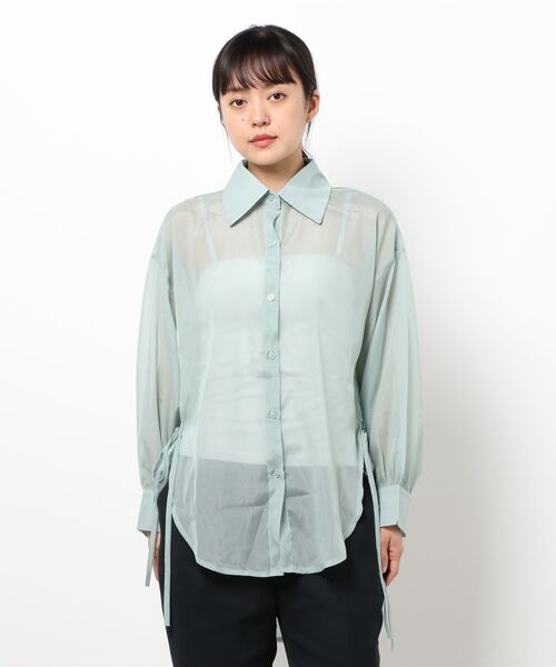 JUMELLE（ジュメロ）の「シアーリボンシャツ（シャツ/ブラウス・レディース・ミント/クリーム・FREE）」の14枚目の写真