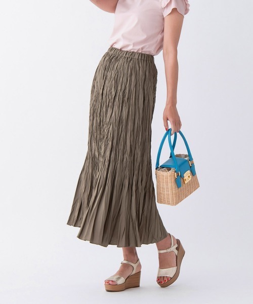 新発一番人気 Blu スカート スカートティアードプリーツスカート スカート Viaggio Blu ビアッジョブルー のファッション