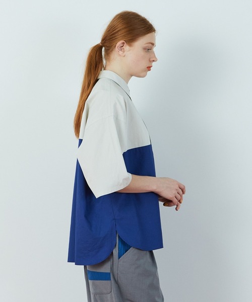 FRAPBOIS（フラボア）の「ジップトーン シャツ（シャツ/ブラウス・レディース・ブラック/ブルー・1/2）」の5枚目の写真