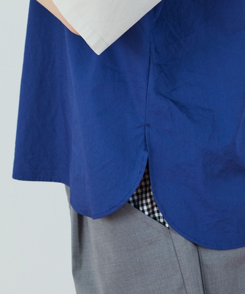 FRAPBOIS（フラボア）の「ジップトーン シャツ（シャツ/ブラウス・レディース・ブラック/ブルー・1/2）」の8枚目の写真