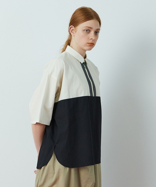 FRAPBOIS（フラボア）の「ジップトーン シャツ（シャツ/ブラウス・レディース・ブラック/ブルー・1/2）」の11枚目の写真