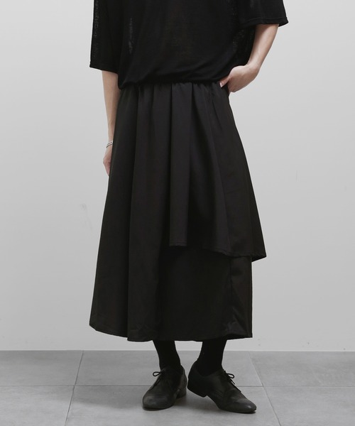 minsobi(ミンソビ)の「ドレープスカートパンツ メンズスカートパンツ ワイドパンツ イージーパンツ(その他パンツ・メンズ・ブラック・FREE)」の17枚目の写真