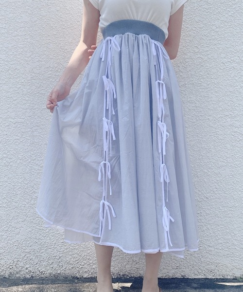 PAIN(ペイン)の「シアーリボンロングスカート(スカート・レディース・ブラック/ブルー/ピンク・FREE)」の9枚目の写真