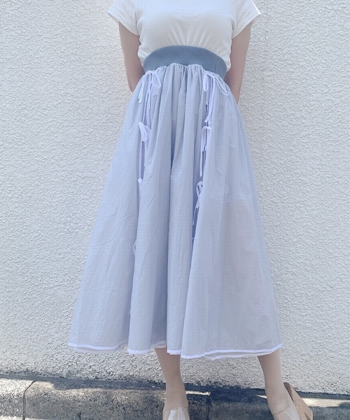 PAIN(ペイン)の「シアーリボンロングスカート(スカート・レディース・ブラック/ブルー/ピンク・FREE)」の12枚目の写真