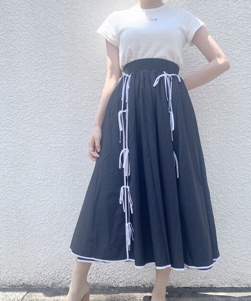 PAIN(ペイン)の「シアーリボンロングスカート(スカート・レディース・ブラック/ブルー/ピンク・FREE)」の14枚目の写真