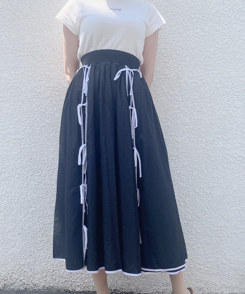 PAIN(ペイン)の「シアーリボンロングスカート(スカート・レディース・ブラック/ブルー/ピンク・FREE)」の13枚目の写真