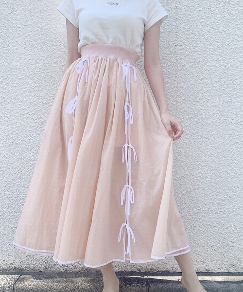 PAIN(ペイン)の「シアーリボンロングスカート(スカート・レディース・ブラック/ブルー/ピンク・FREE)」の21枚目の写真