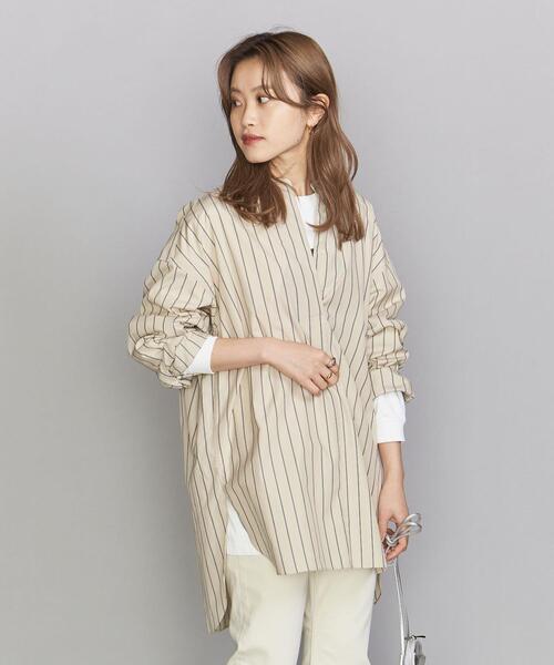 BEAUTY&YOUTH UNITED ARROWS（ビューティーアンドユースユナイテッドアローズ）の「BY コットンタイプライターワイド スキッパーシャツ -ウォッシャブル-◆（シャツ/ブラウス・レディース・ホワイト/グレー/その他1/ライトピンク・FREE）」の19枚目の写真