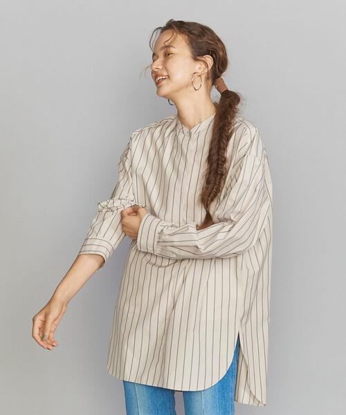 BEAUTY&YOUTH UNITED ARROWS(ビューティーアンドユースユナイテッドアローズ)の「BY コットンタイプライターワイド スキッパーシャツ -ウォッシャブル-(シャツ/ブラウス・レディース・ライトピンク/その他1/ホワイト/グレー・FREE)」の12枚目の写真