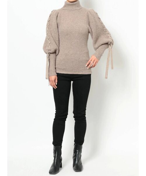 LAGUNAMOON（ラグナムーン）の「ハンドステッチテープニットプルオーバー（ニット/セーター・レディース・ブラウン/アイボリー/モカ・FREE）」の5枚目の写真