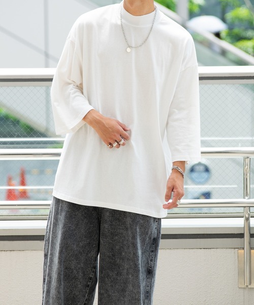 PairPair（ペアペア）の「モックネックTシャツ(ユニセックス)（Tシャツ/カットソー・レディース・スミクロ/グリーン/オフホワイト/ピンク・FREE）」の22枚目の写真