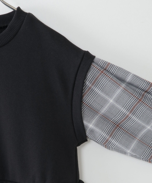 ikka（イッカ）の「【キッズ】ベストレイヤードチェック柄ワンピース（100~160cm）（ワンピース・キッズ・ブラック/ベージュ・100/110/120/130/140/150/160）」の3枚目の写真