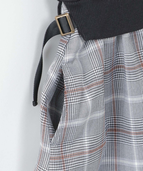 ikka（イッカ）の「【キッズ】ベストレイヤードチェック柄ワンピース（100~160cm）（ワンピース・キッズ・ブラック/ベージュ・100/110/120/130/140/150/160）」の8枚目の写真