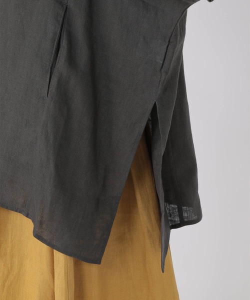 studio CLIP（スタディオクリップ）の「リネン100ポンチョ風チュニック（チュニック・レディース・ピンク/グリーン/スモーク・FREE）」の5枚目の写真