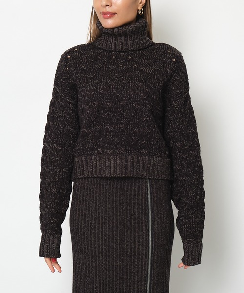 SPIRALGIRL（スパイラルガール）の「ミニケーブルタートルネックニット（ニット/セーター・レディース・ブラック/グリーン・FREE）」の16枚目の写真