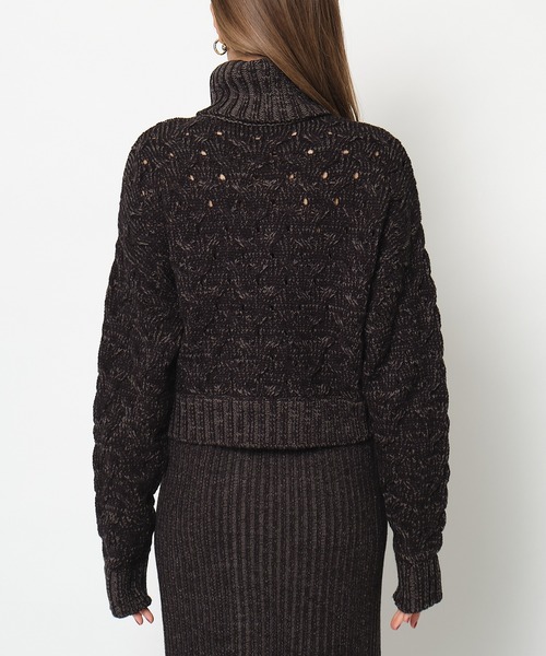 SPIRALGIRL（スパイラルガール）の「ミニケーブルタートルネックニット（ニット/セーター・レディース・ブラック/グリーン・FREE）」の10枚目の写真