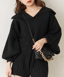 Chico | 【新色追加】ショート丈セーラー襟ワイドニット(ニット/セーター)